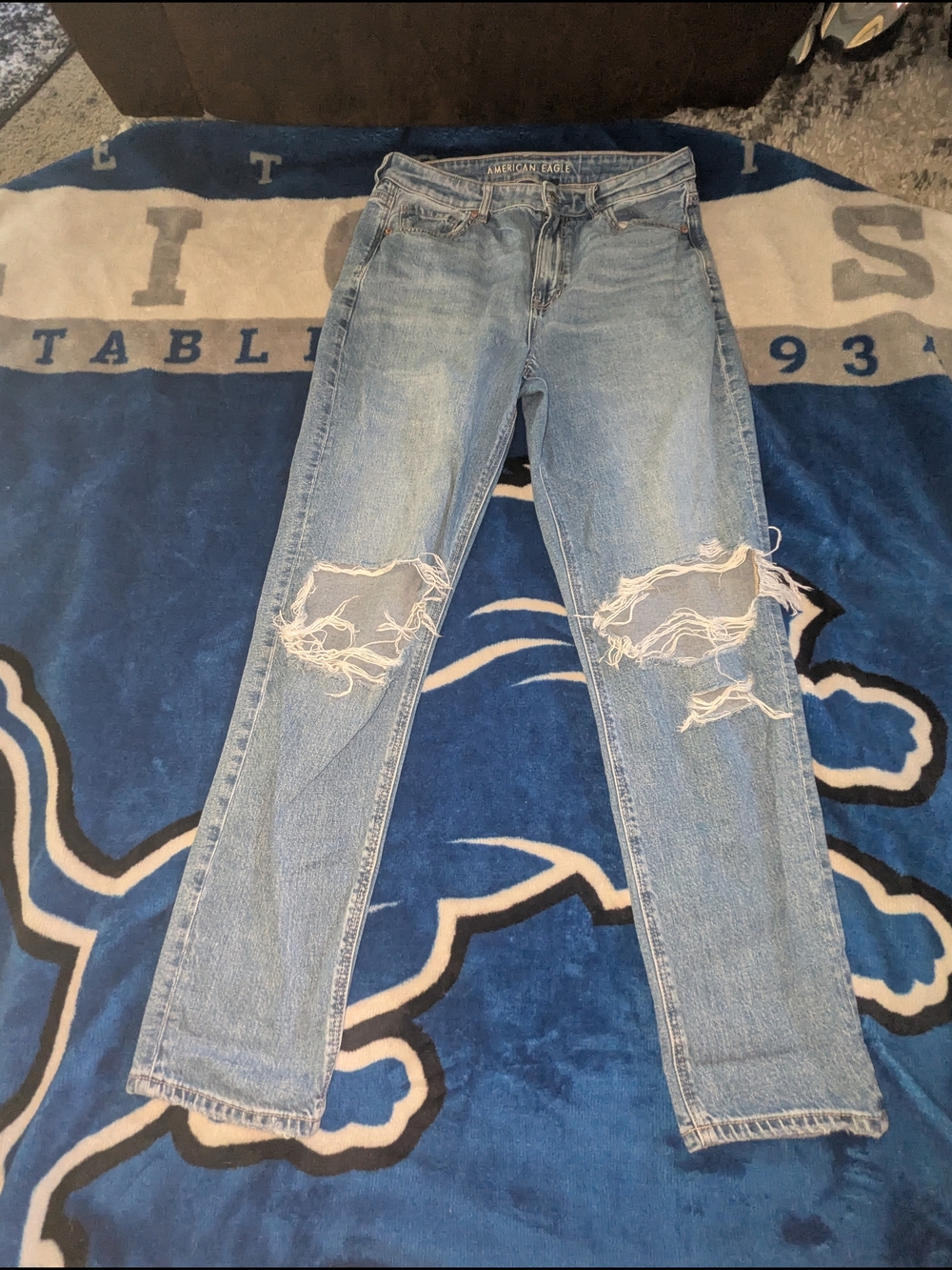 American Eagle Outfitters Light Blue Ripped Skinny Jeans